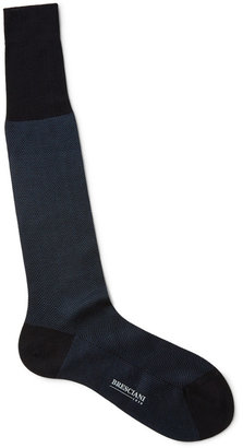 Bresciani Herringbone Knee-Length Fine-Cotton Socks