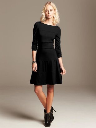 Banana Republic Seamed Ponte Fit-and-Flare Dress