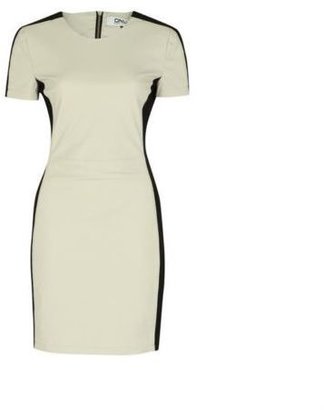 Only Womens Rae Mix Panel Dress Midi Length Short Sleeves Bodycon Style