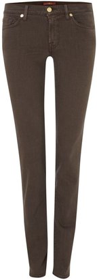 7 For All Mankind Roxanne slim leg silk touch jeans in Chocolate