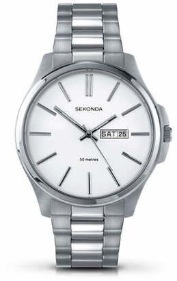 Sekonda - Men's Silver Large Round Dial Watch 3382.28