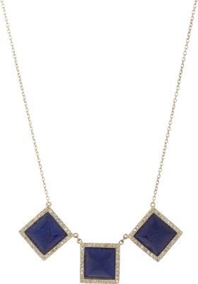 Jennifer Meyer Diamond & Lapis Triple-Pyramid Pendant Necklace