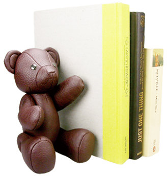 Leatherette Bookends- Teddy Chocolate