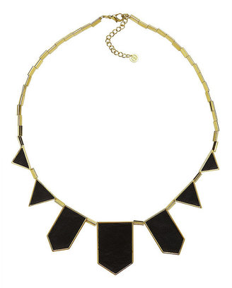 House Of Harlow Leather Station Statement Necklace