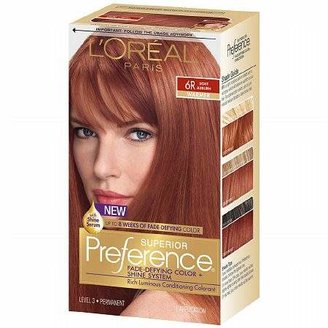 L'Oreal Preference Fade Defying Color & Shine System, Permanent Light Auburn 6R