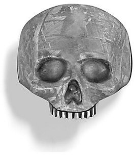 David Yurman Skull Ring with Carved Meteorite