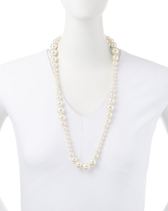 Majorica Mixed-Size Pearl & CZ Necklace
