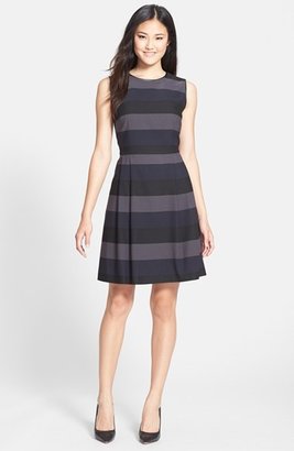 Marc New York 1609 Marc New York by Andrew Marc Stripe Stretch Fit & Flare Dress