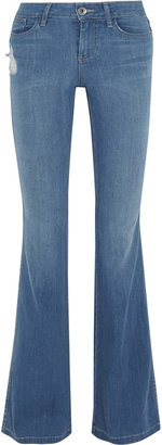 Alice + Olivia Stacey distressed mid-rise bootcut jeans
