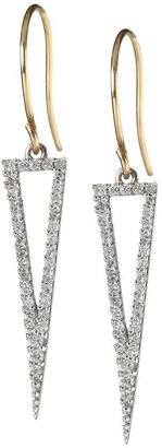 Adina Reyter Long Open Pave Triangle Earrings