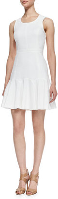 Ali Ro Sleeveless Fit-and-Flare Dress, White