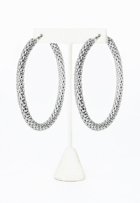 Missguided Large Thick Hoop Earrings Silver