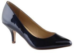 Call it SPRING Navy metallic mid height heeled court shoes with pointed toes