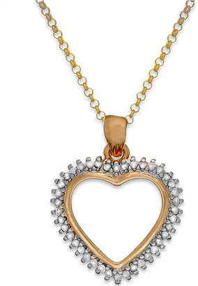 Townsend Victoria Diamond Heart Pendant Necklace in 18k Gold over Sterling Silver (1/4 ct. t.w.)
