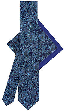 Stefano Ricci Paisley Silk Tie and Pocket Square Set