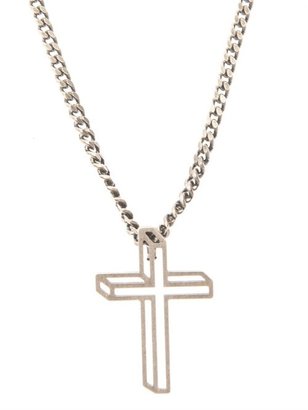 Saint Laurent Cross sterling-silver necklace