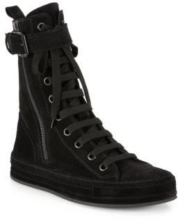 Ann Demeulemeester Suede High-Top Sneakers