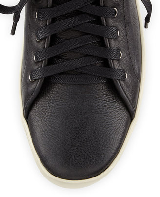 Rag and Bone 3856 Rag & Bone Kent Leather Mid-Top Sneaker, Black