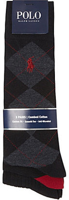 Ralph Lauren Argyle three-pack socks - for Men