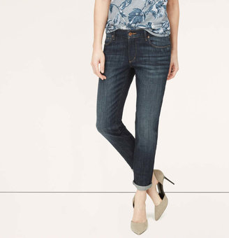 LOFT Petite Relaxed Skinny Cropped Jeans in Magnetic Blue