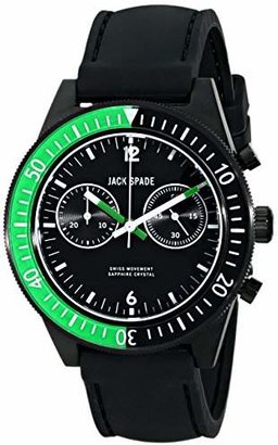 Jack Spade Men's WURU0111 Wilkins Black Stainless Steel Watch with Black Silicone Band