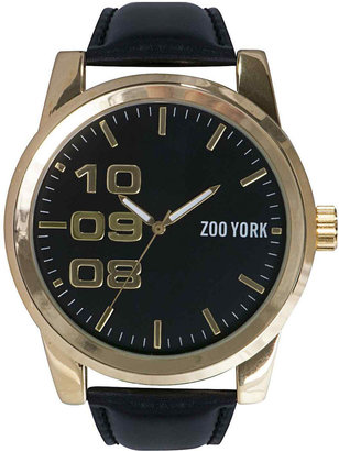 Zoo York Mens Round Gold-Tone Case Watch