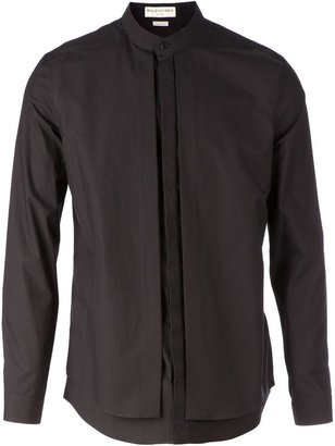 Balenciaga concealed button fastening band collar layered shirt