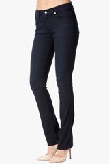 7 For All Mankind Mid Rise Kimmie Straight In Lilah Blue Black