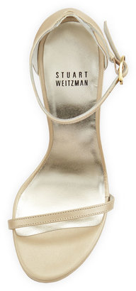Stuart Weitzman Nudist Ankle-Strap Sandal, Pale Gold