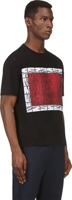 Kenzo Black S/S Tee W/ Waves/Red Rectangle