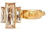 Alexander McQueen Swarovski crystal spike stud two finger ring