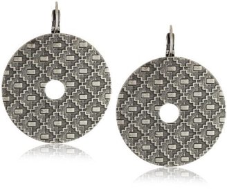 Liz Palacios Elementos" Silver Metal Circle Earrings