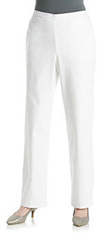 Alfred Dunner Stretch Waistband Solid Denim Pants