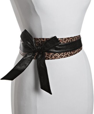 Fashion Focus leopard print faux leather bow detailed belt