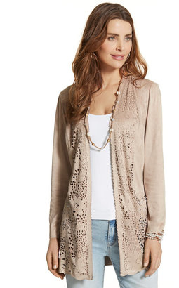 Chico's Faux-Suede Perforated Duster Jacket