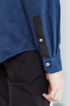 Standard Issue Contrast Suede Button-Down Shirt