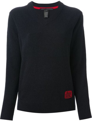 Marc by Marc Jacobs patch v-neck sweater