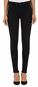 J Brand Women's Maria High-Rise Skinny Sateen Jeans-Black
