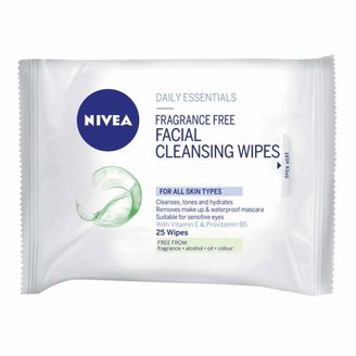 Nivea Daily Essentials Fragrance Free Wipes 25 pack