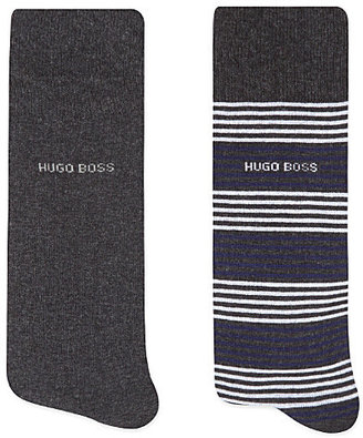 HUGO BOSS Plain stripe 2 pack socks - for Men