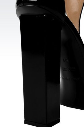 Giorgio Armani Patent Leather T-Strap Sandal
