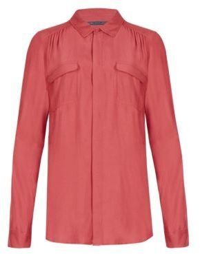 Marks and Spencer M&s Collection Concealed Button Through Twin Pockets Shirt