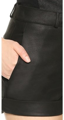 Gareth Pugh Tailored Leather Shorts