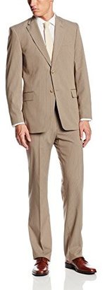 Tommy Hilfiger Men's Cashman Pin Stripe 2 Button Side Vent Suit w/ Flat Front Pant