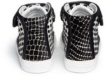 Nobrand Mix print calf hair sneakers
