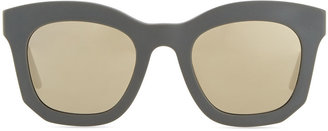 Stella McCartney Thick Plastic Square Sunglasses, Gray