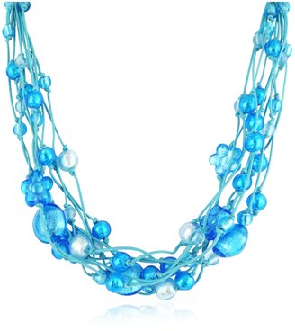 Murano Antica Murrina Cancun Glass Beads & Flowers Multi-strand Necklace