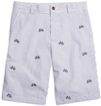 Brooks Brothers Seersucker Embroidered Bicycle Shorts