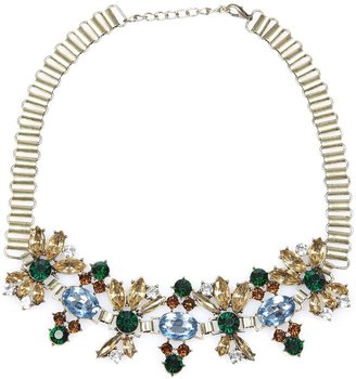 Morgan Necklace with flowery beaded pendant.