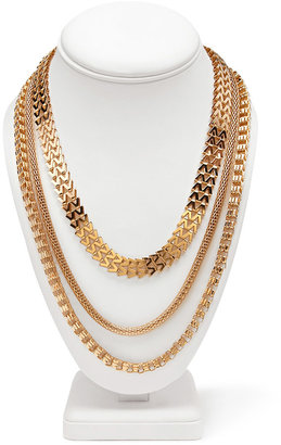 Forever 21 Heavy Metal Layered Chain Necklace